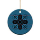 Bafokeng Rabbit Crown Palesa ea kharanium Ceramic Ornament Blue Seanamarena Basotho Blanket Inspired