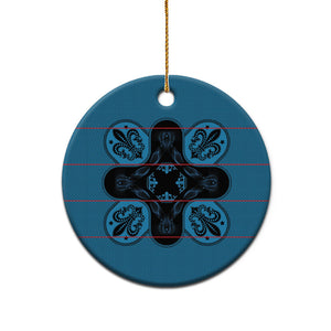 Bafokeng Rabbit Crown Palesa ea kharanium Ceramic Ornament Blue Seanamarena Basotho Blanket Inspired