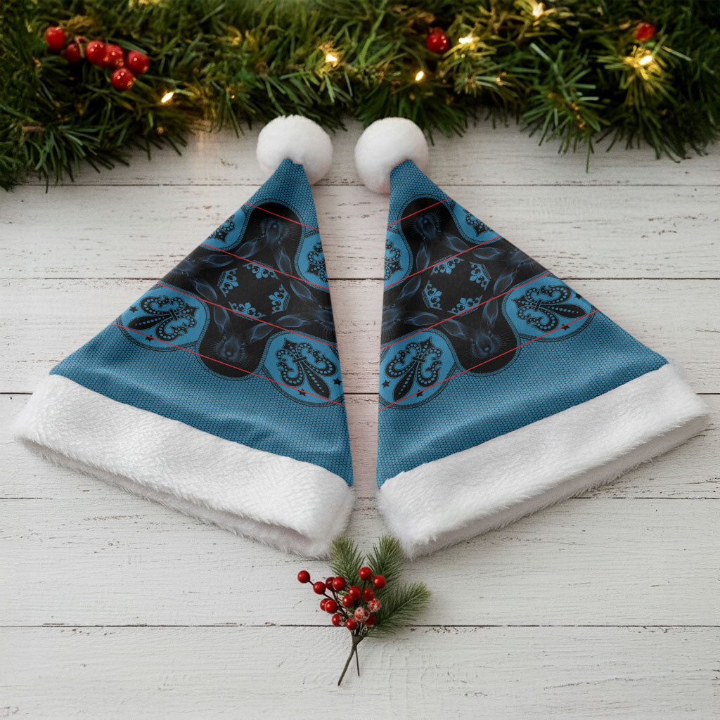Bafokeng Rabbit Crown Palesa ea kharanium Christmas Santa Hat Blue Seanamarena Basotho Blanket Inspired