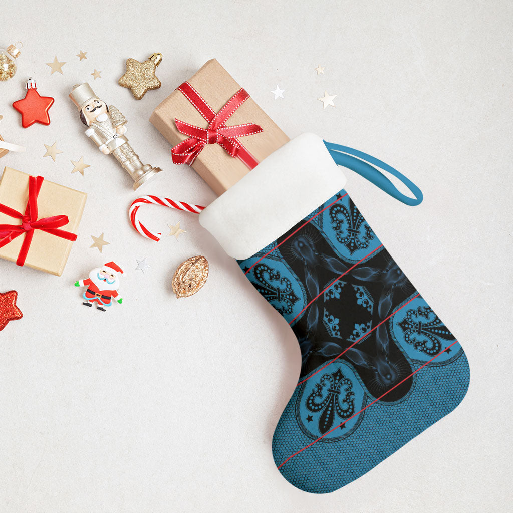 Bafokeng Rabbit Crown Palesa ea kharanium Christmas Stocking Blue Seanamarena Basotho Blanket Inspired
