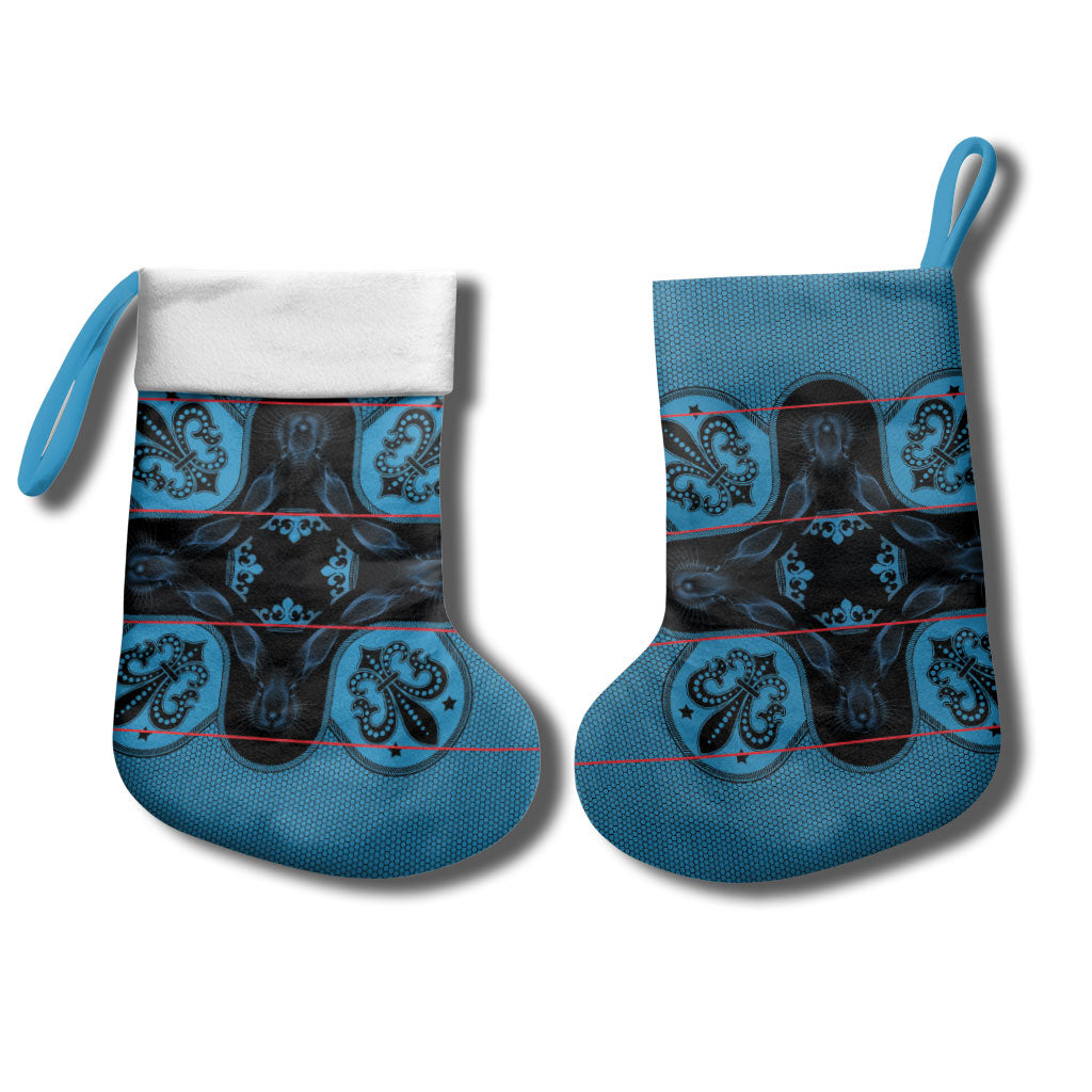 Bafokeng Rabbit Crown Palesa ea kharanium Christmas Stocking Blue Seanamarena Basotho Blanket Inspired