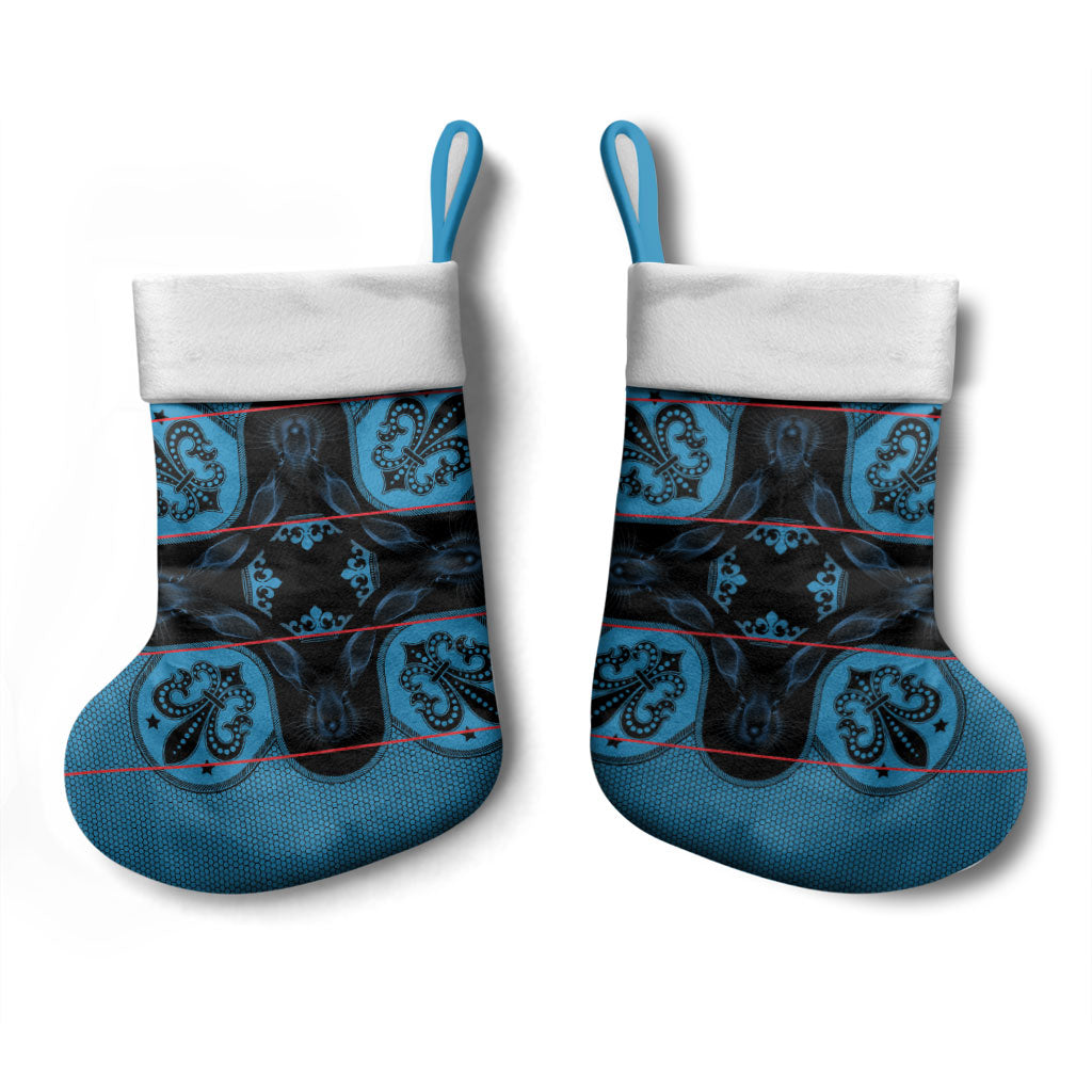Bafokeng Rabbit Crown Palesa ea kharanium Christmas Stocking Blue Seanamarena Basotho Blanket Inspired