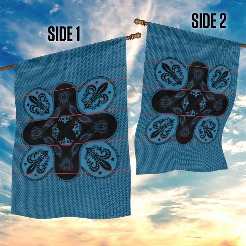 Bafokeng Rabbit Crown Palesa ea kharanium Garden Flag Blue Seanamarena Basotho Blanket Inspired