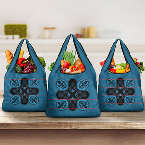 Bafokeng Rabbit Crown Palesa ea kharanium Grocery Bag Blue Seanamarena Basotho Blanket Inspired