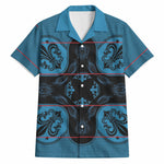 Bafokeng Rabbit Crown Palesa ea kharanium Hawaiian Shirt Blue Seanamarena Basotho Blanket Inspired