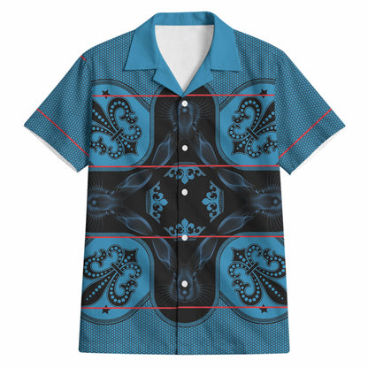 Bafokeng Rabbit Crown Palesa ea kharanium Hawaiian Shirt Blue Seanamarena Basotho Blanket Inspired