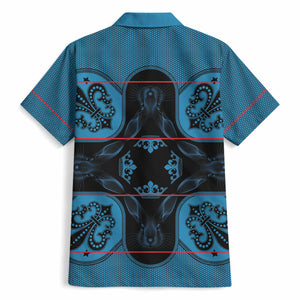 Bafokeng Rabbit Crown Palesa ea kharanium Hawaiian Shirt Blue Seanamarena Basotho Blanket Inspired