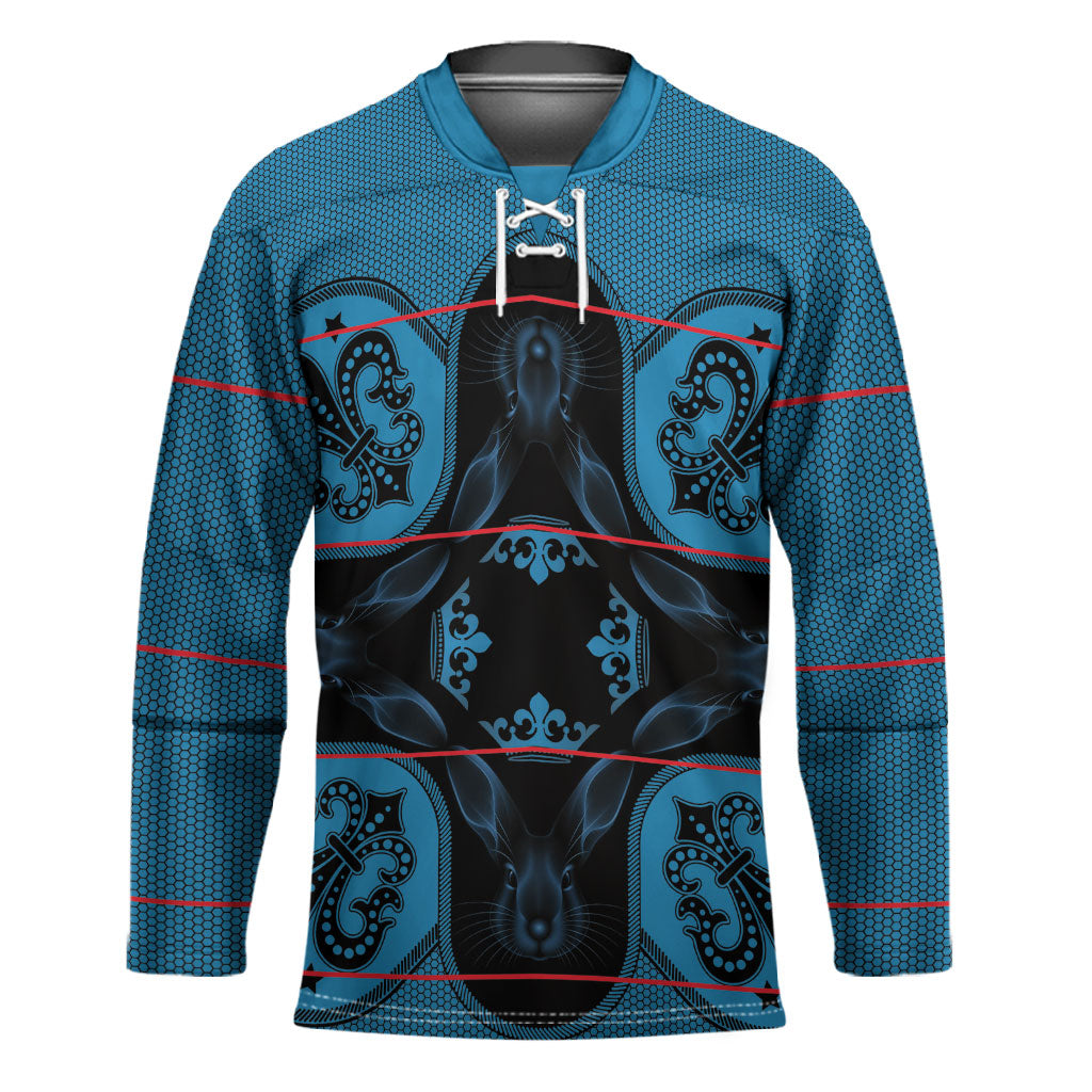 Bafokeng Rabbit Crown Palesa ea kharanium Hockey Jersey Blue Seanamarena Basotho Blanket Inspired