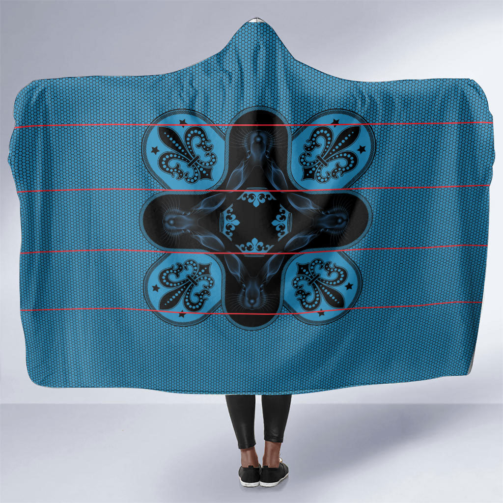 Bafokeng Rabbit Crown Palesa ea kharanium Hooded Blanket Blue Seanamarena Basotho Blanket Inspired