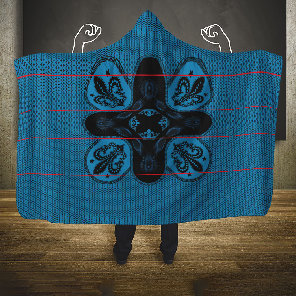 Bafokeng Rabbit Crown Palesa ea kharanium Hooded Blanket Blue Seanamarena Basotho Blanket Inspired