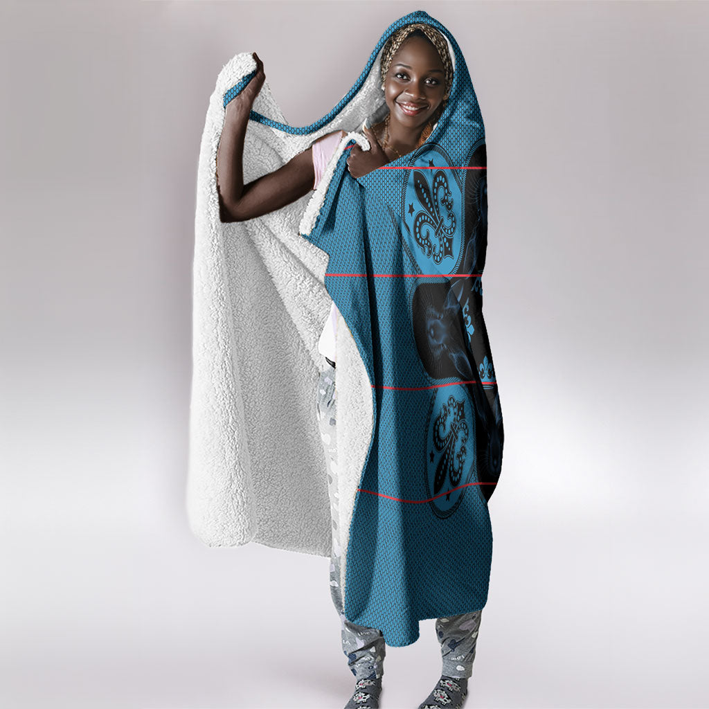 Bafokeng Rabbit Crown Palesa ea kharanium Hooded Blanket Blue Seanamarena Basotho Blanket Inspired
