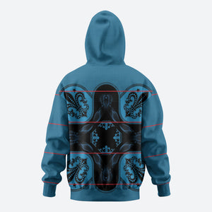 Bafokeng Rabbit Crown Palesa ea kharanium Hoodie Blue Seanamarena Basotho Blanket Inspired