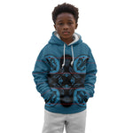 Bafokeng Rabbit Crown Palesa ea kharanium Kid Hoodie Blue Seanamarena Basotho Blanket Inspired