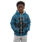 Bafokeng Rabbit Crown Palesa ea kharanium Kid Hoodie Blue Seanamarena Basotho Blanket Inspired