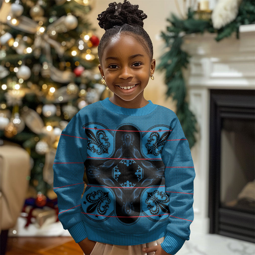 Bafokeng Rabbit Crown Palesa ea kharanium Kid Ugly Christmas Sweater Blue Seanamarena Basotho Blanket Inspired