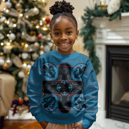Bafokeng Rabbit Crown Palesa ea kharanium Kid Ugly Christmas Sweater Blue Seanamarena Basotho Blanket Inspired