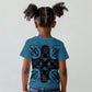 Bafokeng Rabbit Crown Palesa ea kharanium Kid T shirt Blue Seanamarena Basotho Blanket Inspired