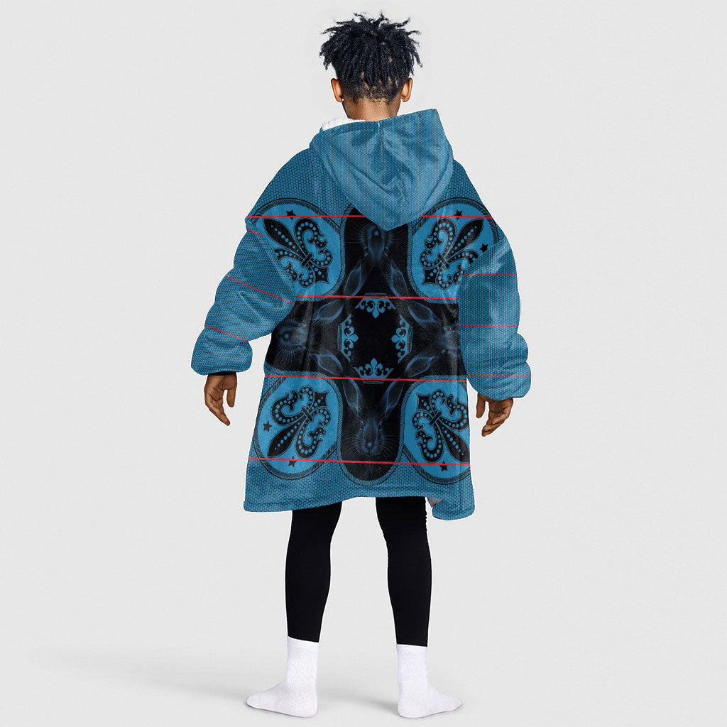 Bafokeng Rabbit Crown Palesa ea kharanium Kid Wearable Blanket Hoodie Blue Seanamarena Basotho Blanket Inspired