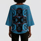Bafokeng Rabbit Crown Palesa ea kharanium Kimono Sleeve Blouse Blue Seanamarena Basotho Blanket Inspired