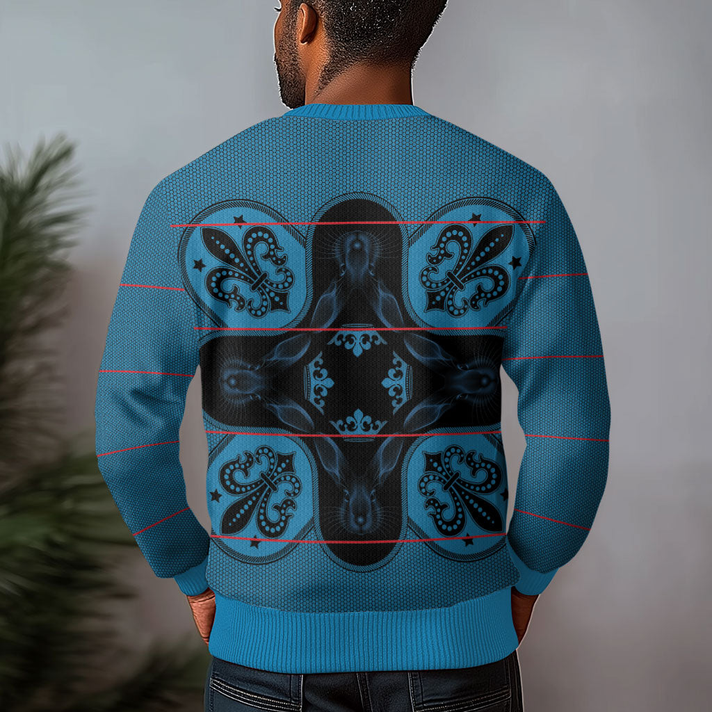 Bafokeng Rabbit Crown Palesa ea kharanium Ugly Christmas Sweater Blue Seanamarena Basotho Blanket Inspired