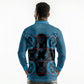 Bafokeng Rabbit Crown Palesa ea kharanium Long Sleeve Polo Shirt Blue Seanamarena Basotho Blanket Inspired