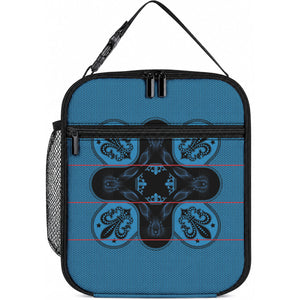 Bafokeng Rabbit Crown Palesa ea kharanium Lunch Bag Blue Seanamarena Basotho Blanket Inspired