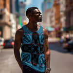 Bafokeng Rabbit Crown Palesa ea kharanium Men Tank Top Blue Seanamarena Basotho Blanket Inspired