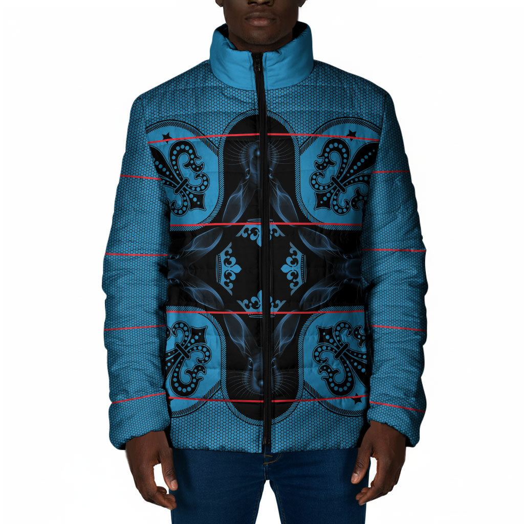 Bafokeng Rabbit Crown Palesa ea kharanium Padded Jacket Blue Seanamarena Basotho Blanket Inspired