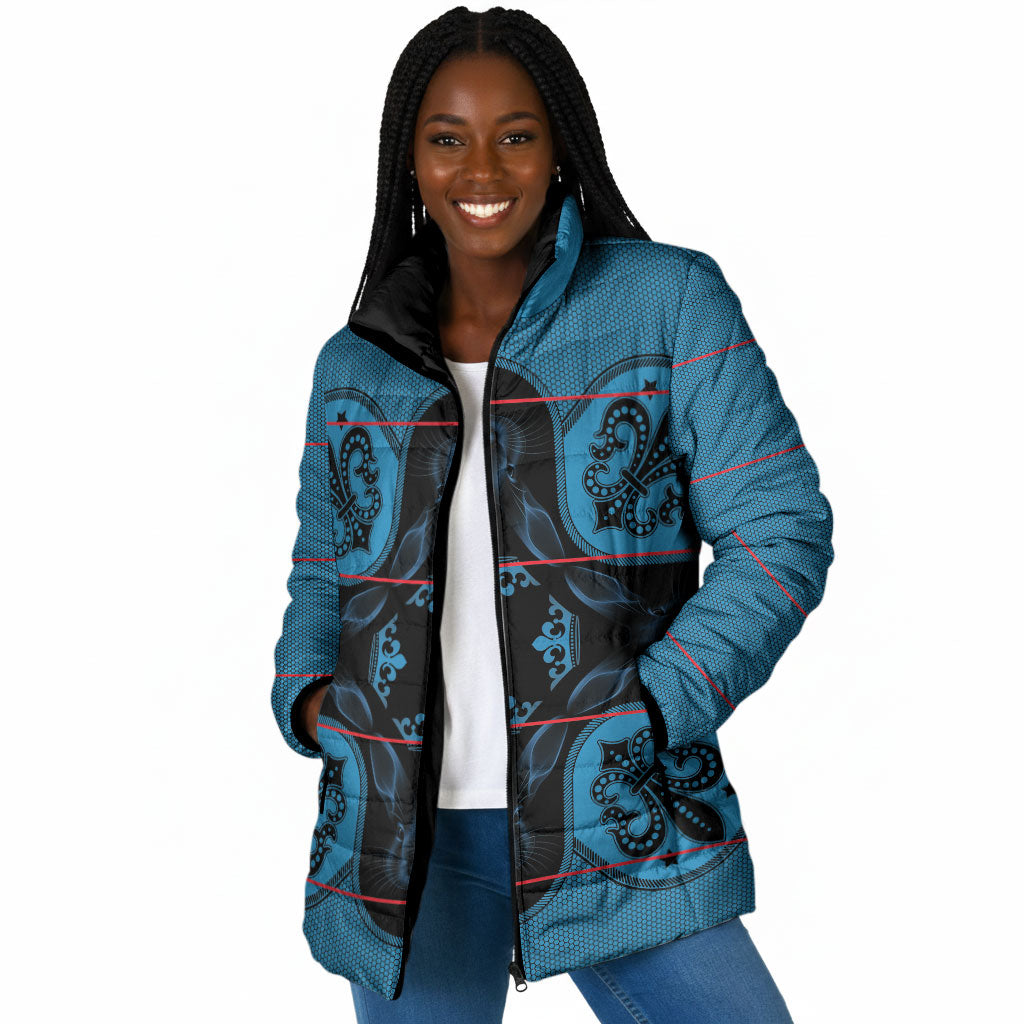 Bafokeng Rabbit Crown Palesa ea kharanium Padded Jacket Blue Seanamarena Basotho Blanket Inspired