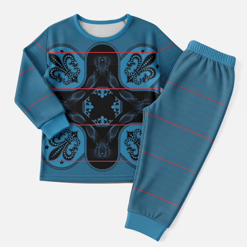 Bafokeng Rabbit Crown Palesa ea kharanium Christmas Pajama Set Blue Seanamarena Basotho Blanket Inspired
