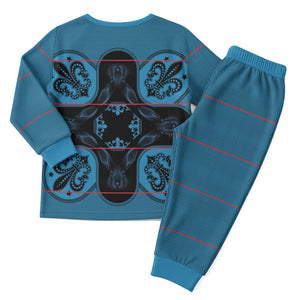 Bafokeng Rabbit Crown Palesa ea kharanium Christmas Pajama Set Blue Seanamarena Basotho Blanket Inspired