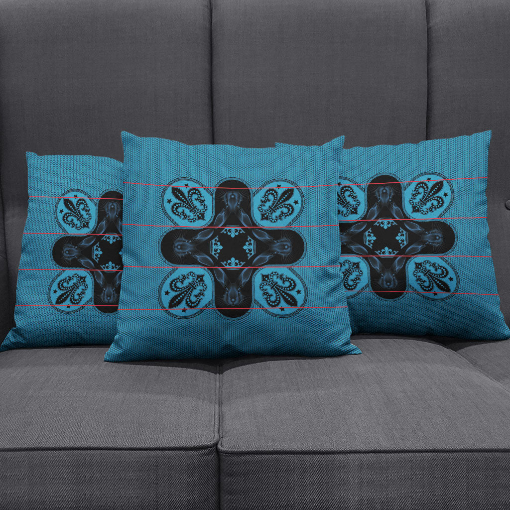Bafokeng Rabbit Crown Palesa ea kharanium Pillow Cover Blue Seanamarena Basotho Blanket Inspired