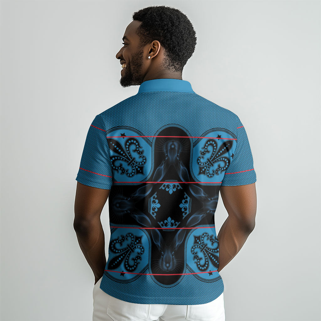 Bafokeng Rabbit Crown Palesa ea kharanium Polo Shirt Blue Seanamarena Basotho Blanket Inspired