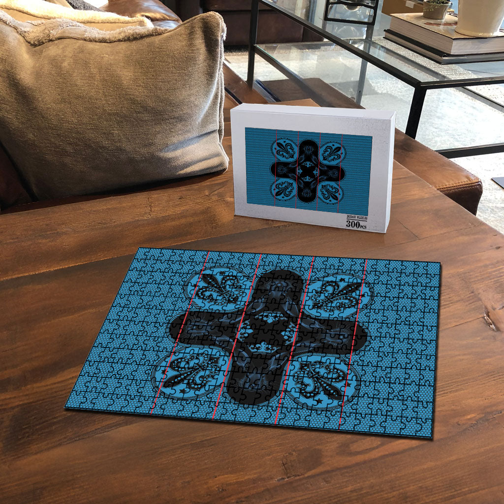 Bafokeng Rabbit Crown Palesa ea kharanium Puzzle Blue Seanamarena Basotho Blanket Inspired
