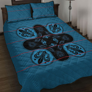Bafokeng Rabbit Crown Palesa ea kharanium Quilt Bed Set Blue Seanamarena Basotho Blanket Inspired
