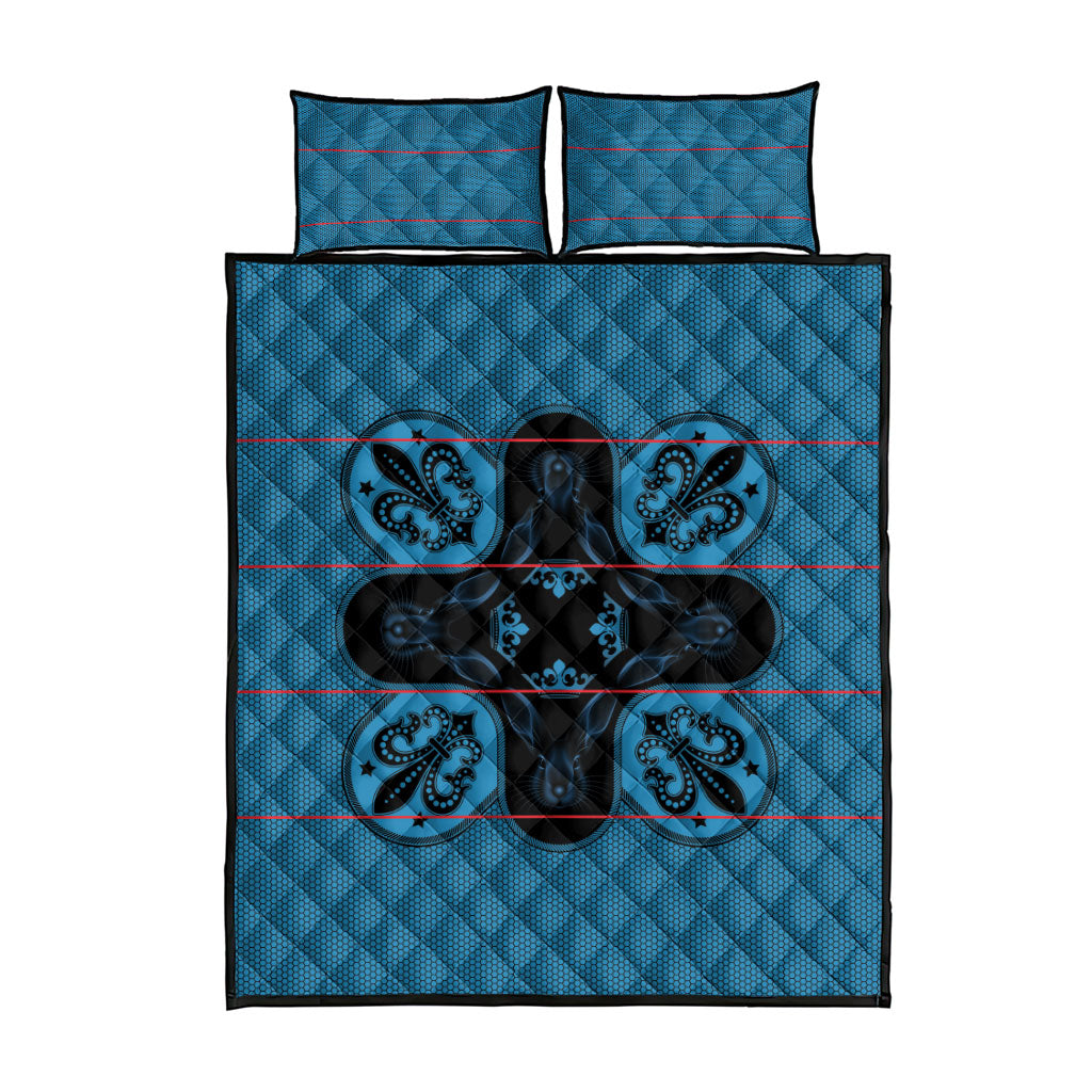 Bafokeng Rabbit Crown Palesa ea kharanium Quilt Bed Set Blue Seanamarena Basotho Blanket Inspired