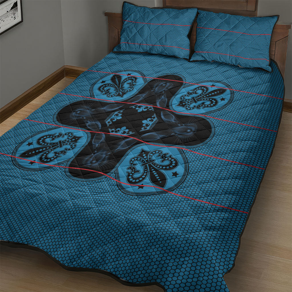 Bafokeng Rabbit Crown Palesa ea kharanium Quilt Bed Set Blue Seanamarena Basotho Blanket Inspired