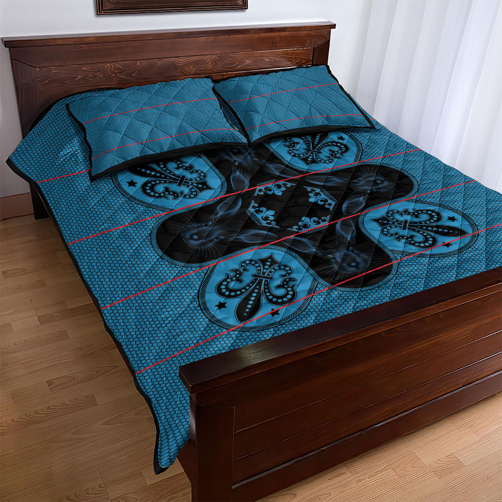 Bafokeng Rabbit Crown Palesa ea kharanium Quilt Bed Set Blue Seanamarena Basotho Blanket Inspired