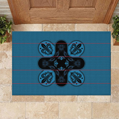 Bafokeng Rabbit Crown Palesa ea kharanium Rubber Doormat Blue Seanamarena Basotho Blanket Inspired