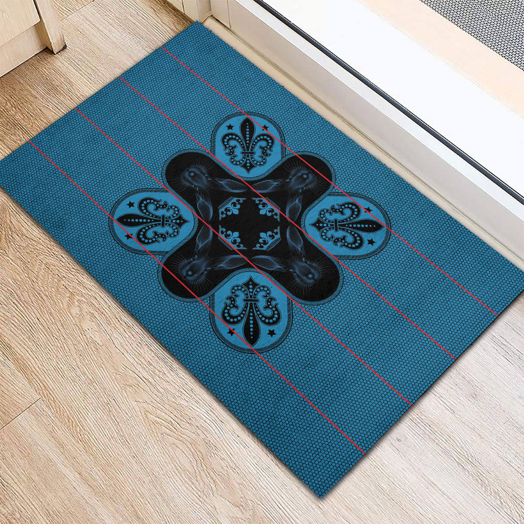 Bafokeng Rabbit Crown Palesa ea kharanium Rubber Doormat Blue Seanamarena Basotho Blanket Inspired