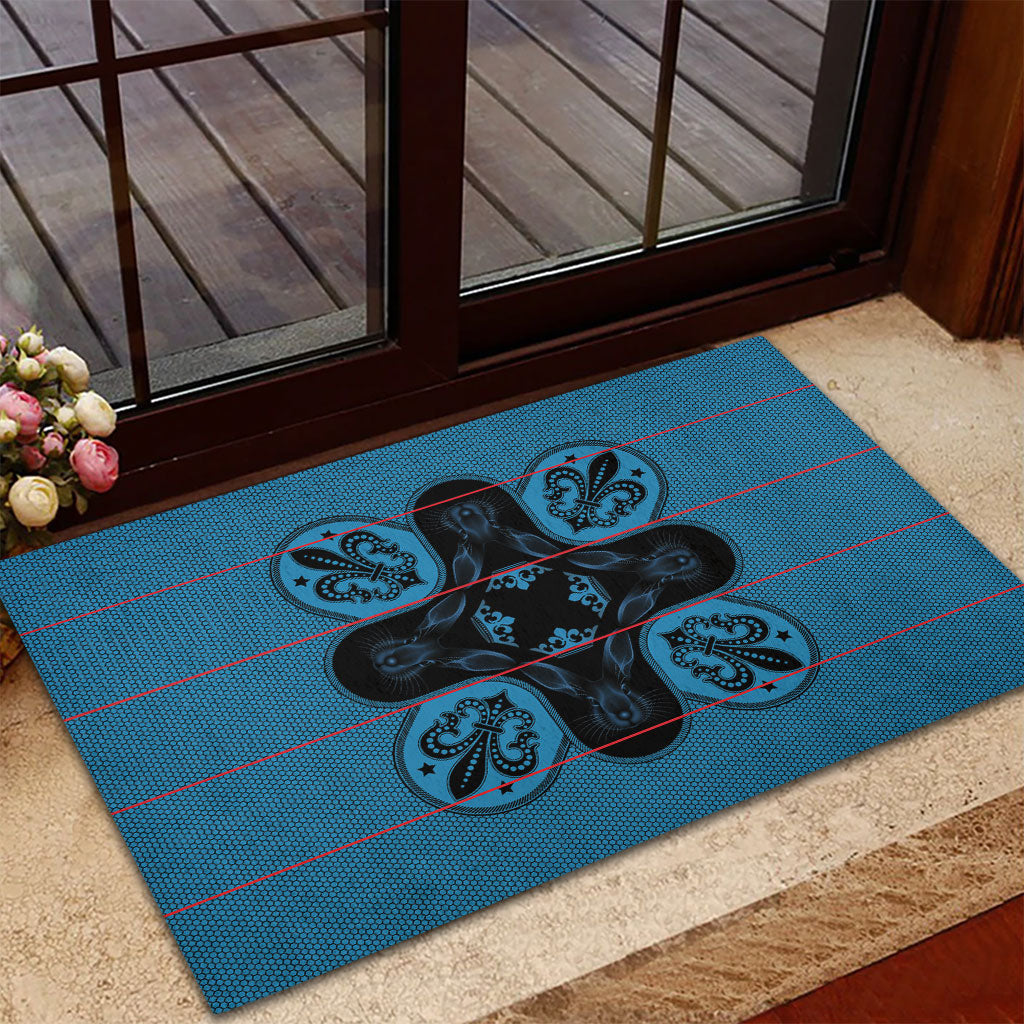 Bafokeng Rabbit Crown Palesa ea kharanium Rubber Doormat Blue Seanamarena Basotho Blanket Inspired