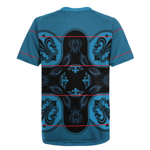 Bafokeng Rabbit Crown Palesa ea kharanium Rugby Jersey Blue Seanamarena Basotho Blanket Inspired