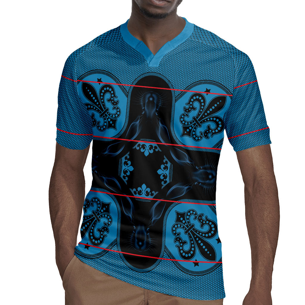 Bafokeng Rabbit Crown Palesa ea kharanium Rugby Jersey Blue Seanamarena Basotho Blanket Inspired