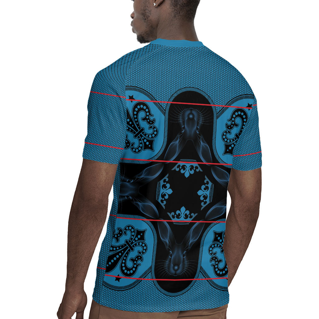 Bafokeng Rabbit Crown Palesa ea kharanium Rugby Jersey Blue Seanamarena Basotho Blanket Inspired