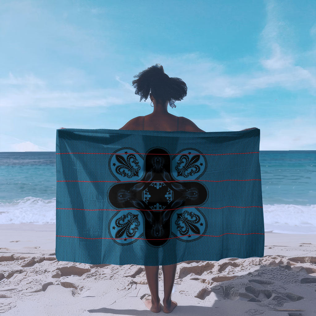 Bafokeng Rabbit Crown Palesa ea kharanium Sarong Blue Seanamarena Basotho Blanket Inspired