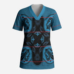 Bafokeng Rabbit Crown Palesa ea kharanium Scrub Top Blue Seanamarena Basotho Blanket Inspired