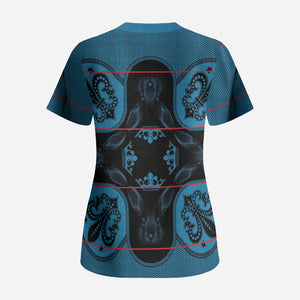 Bafokeng Rabbit Crown Palesa ea kharanium Scrub Top Blue Seanamarena Basotho Blanket Inspired