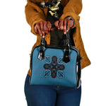 Bafokeng Rabbit Crown Palesa ea kharanium Shoulder Handbag Blue Seanamarena Basotho Blanket Inspired