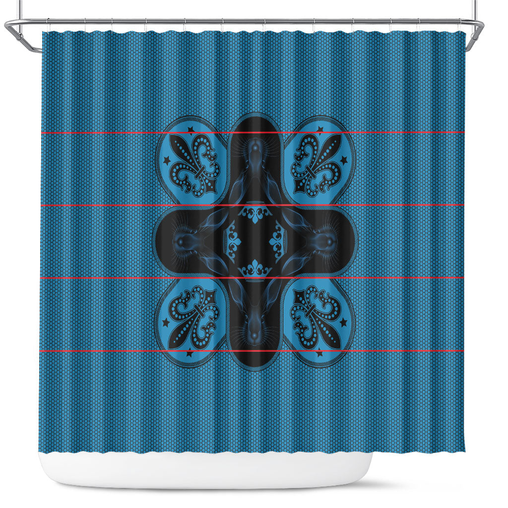 Bafokeng Rabbit Crown Palesa ea kharanium Shower Curtain Blue Seanamarena Basotho Blanket Inspired