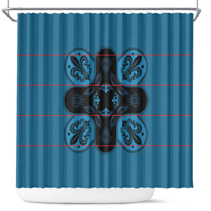 Bafokeng Rabbit Crown Palesa ea kharanium Shower Curtain Blue Seanamarena Basotho Blanket Inspired
